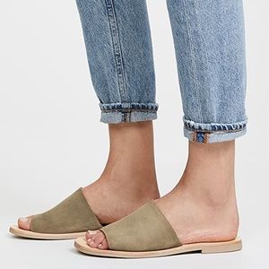 SOL SANA Suede Slide Flat Sandals